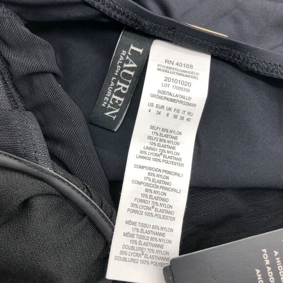 Lauren Ralph Lauren Hidden Underwire Support Ruffle Tankini Swimsuit Black 4 - Picture 7 of 8